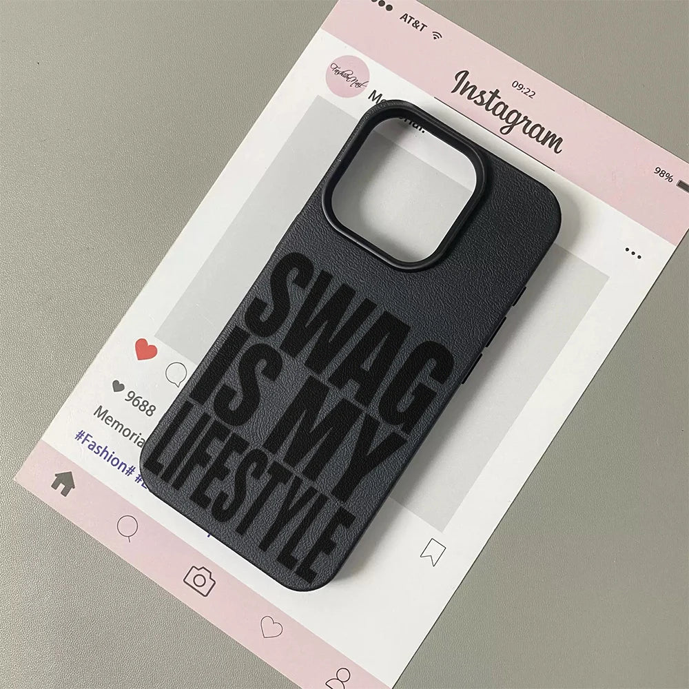 Swag Lifstyle Case For IPhone 17 16 15 14 13 12 11 Pro Max Silicone Leather Cover Iphone 13 15 16 17 Air Pro Max TPU Cover
