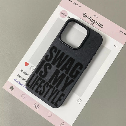 Swag Lifstyle Case For IPhone 17 16 15 14 13 12 11 Pro Max Silicone Leather Cover Iphone 13 15 16 17 Air Pro Max TPU Cover