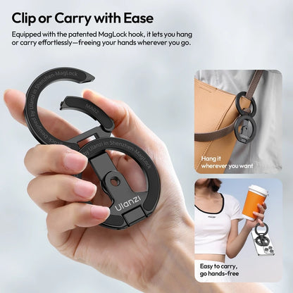 Ulanzi MA02 MagLock Daul Magnetic Phone Stand Phone Mount Handle for iPhone 16 15 Magnetic Hook Ring with 1/4''Screw Hole