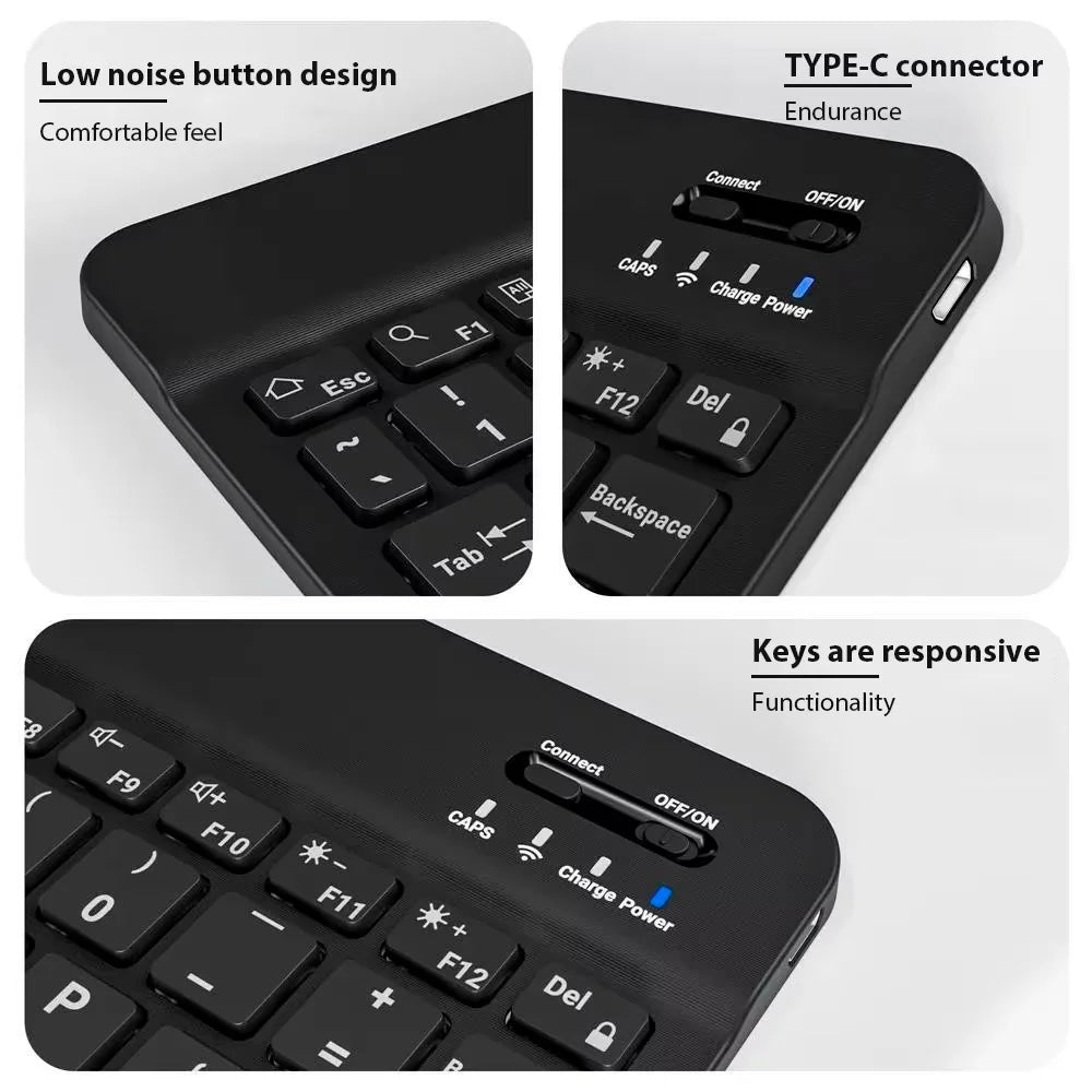 New 10-inch mobile phone pad universal wireless Bluetooth keyboard mouse mute control keyboard convenient mini  mouse keyboard