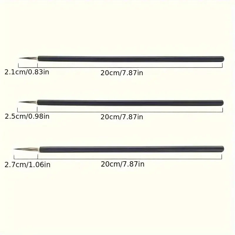 3pcs Chinese Calligraphy Brush Set – Fine Brushes for Painting and Writing