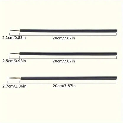 3pcs Chinese Calligraphy Brush Set – Fine Brushes for Painting and Writing