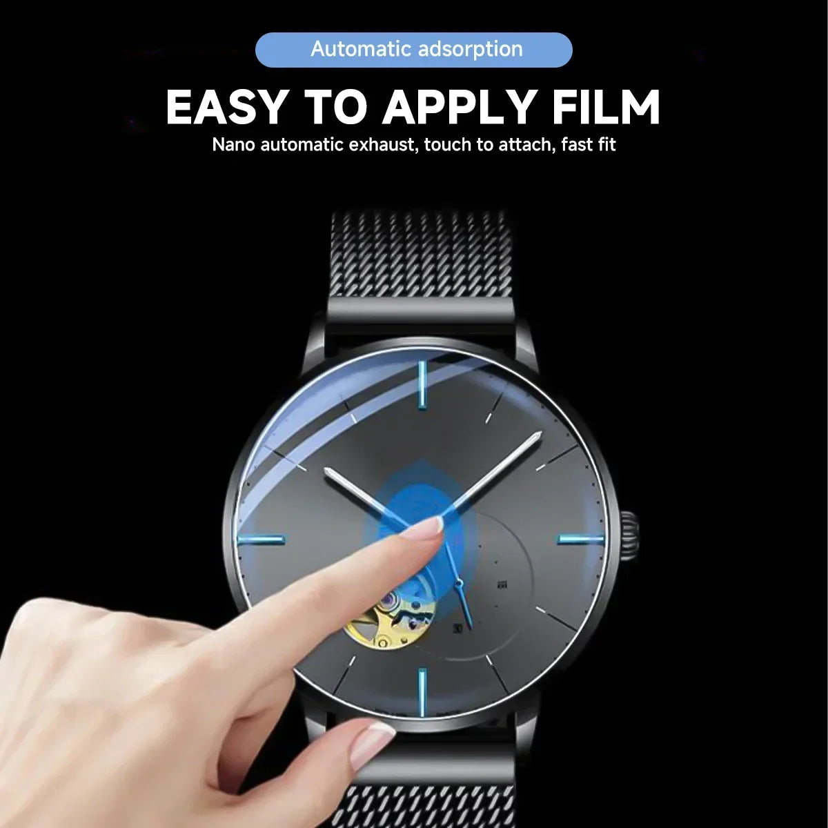 26-46mm Universal Tempered Glass Smartwatch Screen Protector Protective Film 28mm 30mm 32mm 38mm 40mm 41mm 42mm Diameter 1-5PCS