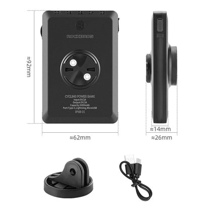 Bike Light Power Bank Multifunctional Large Capacity PowerBank with Recharging Cable Portable Outdoor Cycle Light Recharger