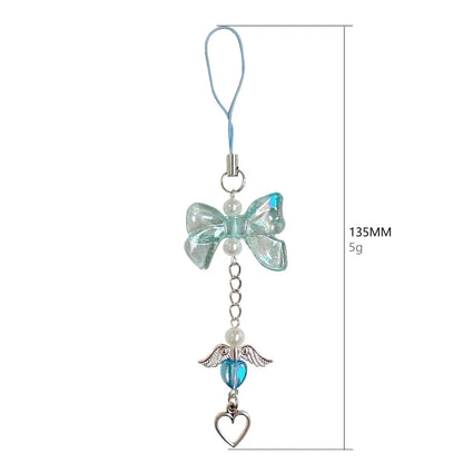 1pcs Phone Charm HYun Phone Chain Trendy Pendant Bow Lanyard Mobile Phone Strap Sweet Girl Key Cord Mobile Lanyard Jewelry Gift