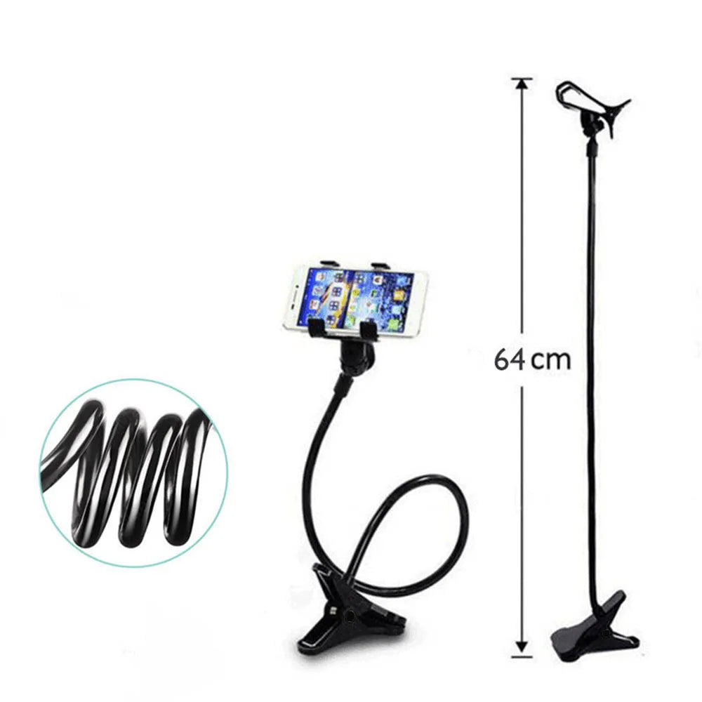 Universal Cell Phone Holder Flexible Long Arm Lazy Phone Stand 360° Rotation Stable Bracket Desk Bed Mount Stand Base Support