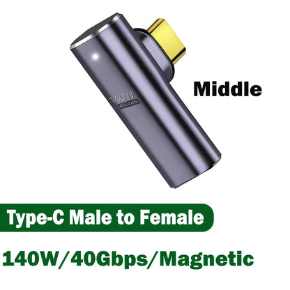 USB4.0 Magnetic Adapter USB C To Type C 40Gbps 140W 100W Fast Charging Magnet Converter