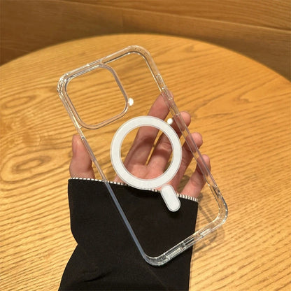 Strong Magnetic Magsafe Wireless Charging Case For iPhone 16 16E 15 14 13 12 11 Pro Max Plus Mini Hard Acrylic Silicone Cover