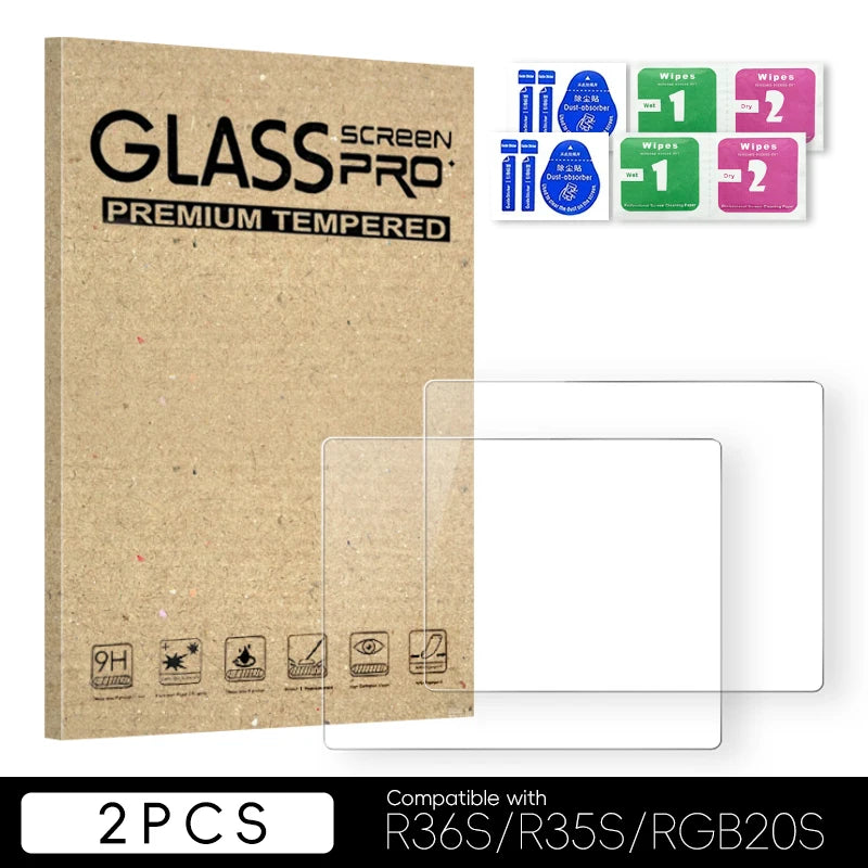 Data Frog 2/3/5/10/15pcs Tempered Glass Film For R36S 3.5 Inch Game Console Screen Protector Cover Film For R35S Game Handheld