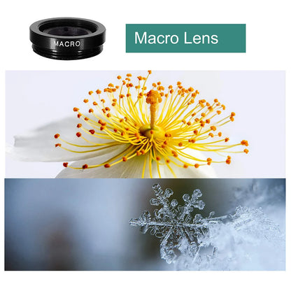 Universal 3 in 1 Fish Eye Lens Wide Angle Micro Phone Fisheye Lens Zoom Camera Kits With Phone Clips For iPhone Samsung Xiaomi