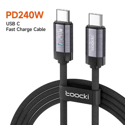 Toocki 240W USB C to USB Type C Cable 48V 5A PD3.1 Super Fast Charging for iPhone 15 ProMax Samsung S23 MacBook Hauwei Xiaomi