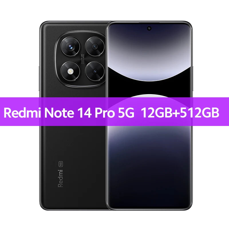 Global Version Xiaomi Redmi Note 14 Pro 5G Smartphone MediaTek Dimensity 7300-Ultra 200MP AI camera NFC 6.67"AMOLED display IP68