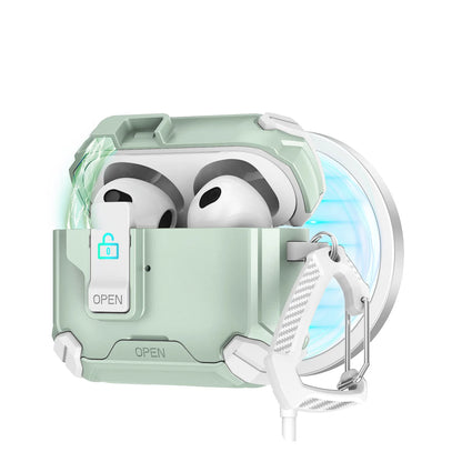Safety Lock with Magnetic Closure Earphone Case for Airpods Pro 3 & Airpods 1/2/3/4/Pro Elastic Cover Use As Mobile Phone Holder