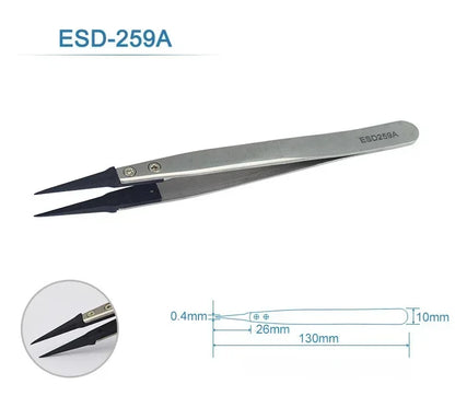 Watch Hands Installation Work Tweezers Straight Elbow Handle Stainless Antistatic Plastic Tweezers ESD-259 ESD-259A ESD-7A