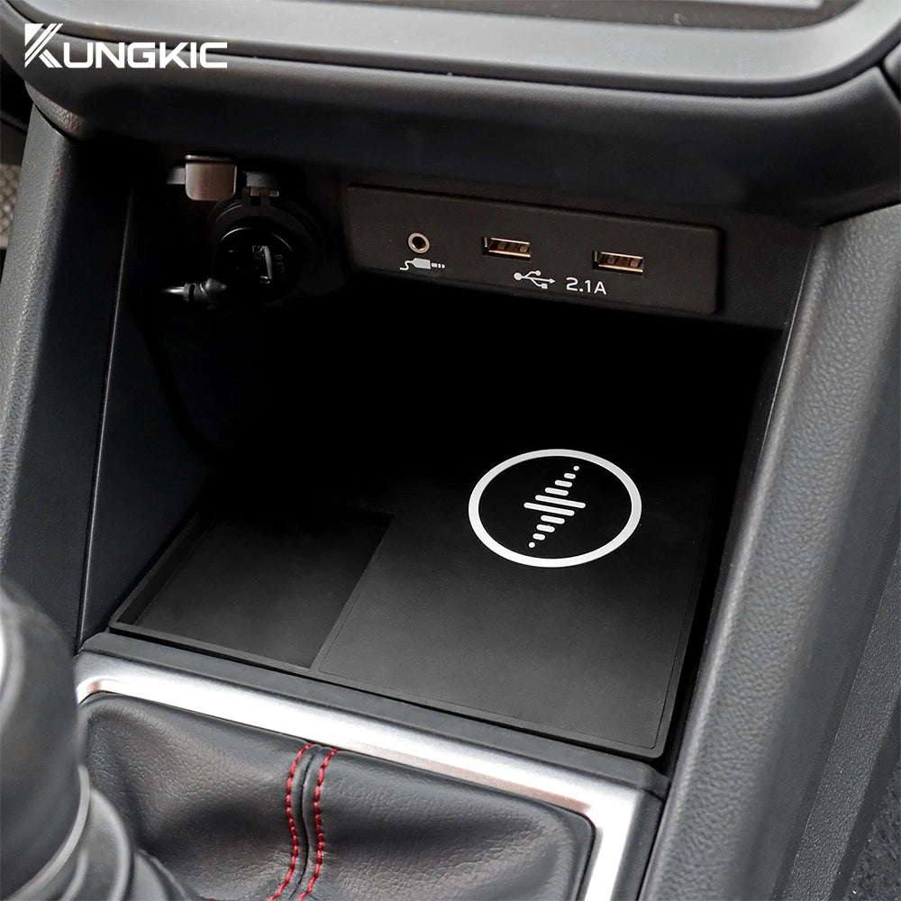 Car Wireless Charger For Subaru WRX 2022 2023 2024 For Iphone Mobile Phone PVC Charging Holder Fast Wirelessly 15W Board LHD