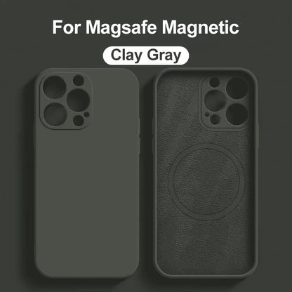 Original Liquid Silicone Magnetic Case For iPhone 11 13 12 14 15 Pro Max Plus For Magsafe Case Wireless Charge Cover Accessories
