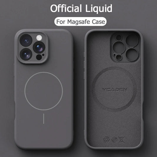 Original Liquid Soft Silicone For Magsafe Wireless Charge Magnetic Case For iPhone 16 Plus 15 14 13 12 Pro Max 11 Cover