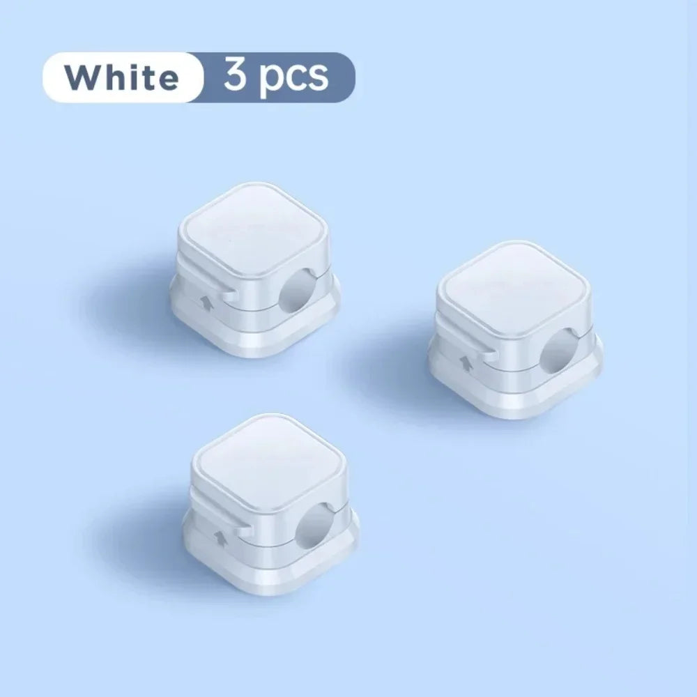 1/3/6 PCS Magnetic Cable Organizer Cable Clips Management Wire Keeper Wall Data Cable Winder Adjustable Cord Holder Under Desk