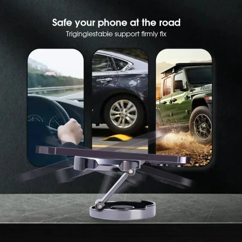 Universal Magnetic Car Phone Holder 360 Rotation For iPhone 17 Smart Phones Mount Holders  Accessories Foldable Dashboard Mount