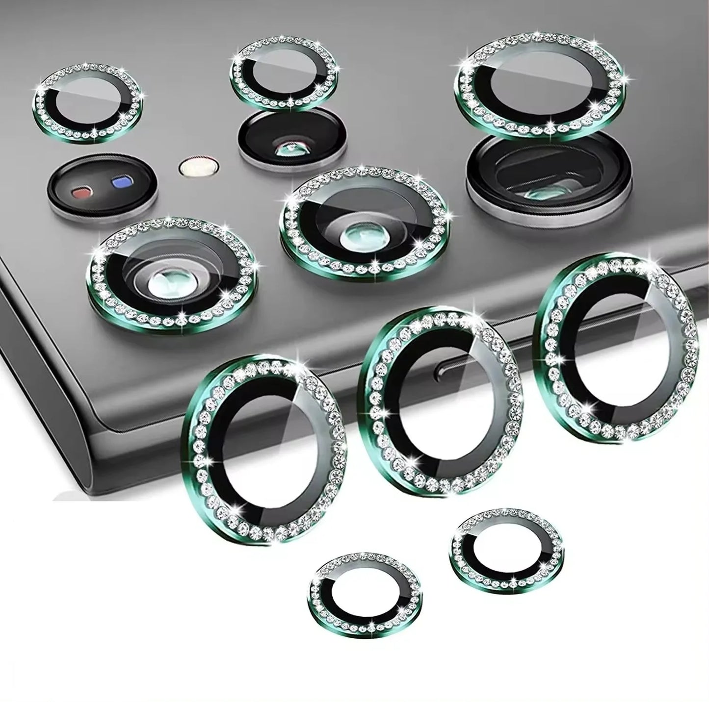 Clearance_Metal Diamond Ring Lens Camera Protector For Samsung Galaxy S22 S23 S24 Ultra For Galaxy S23 S23 Plus Glass Lens Cap_C