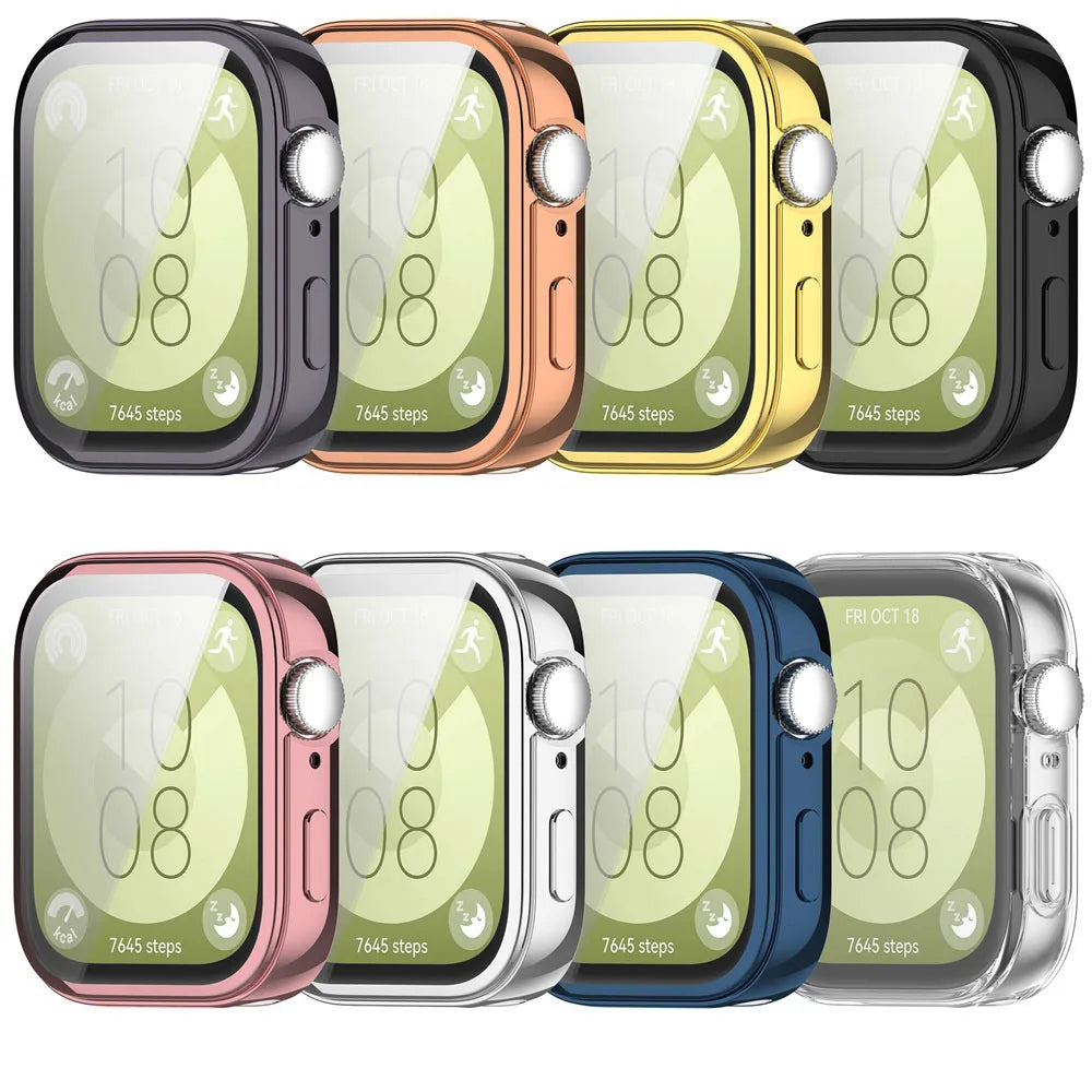 TPU Protection Case Shockproof Cover For Huawei Watch Fit 3 Transparent Case For Huawei Fit3 Smartwatch Shell Frame Accessories
