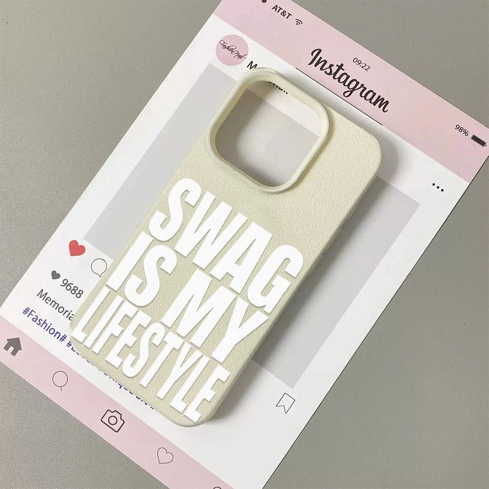 Swag Lifstyle Case For IPhone 17 16 15 14 13 12 11 Pro Max Silicone Leather Cover Iphone 13 15 16 17 Air Pro Max TPU Cover