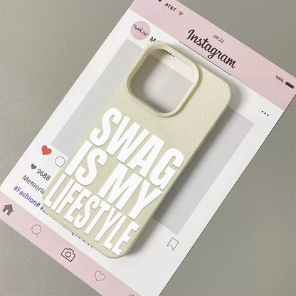Swag Lifstyle Case For IPhone 17 16 15 14 13 12 11 Pro Max Silicone Leather Cover Iphone 13 15 16 17 Air Pro Max TPU Cover