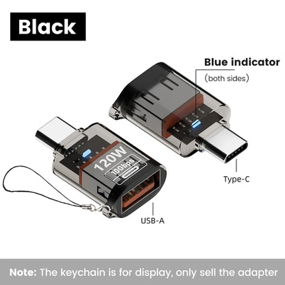 120W Type C To USB A OTG Adapter USB3.2 To Type C Female Fast Charging Converter For iPhone 15 16  Macbook Huawei Samsung Xiaomi