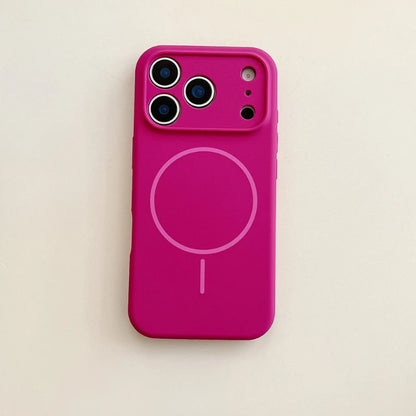 For Magsafe Magnetic Wireless Charging Solid Color Silicone Phone Case For iPhone 17 Pro Max/17/17 Pro Air Bumper Back Cover