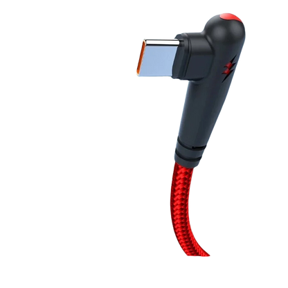 HOMEFISH 120W Braided 90 Degree Right Angle Fast Charging Cable for Type-C Devices High-Speed Data_