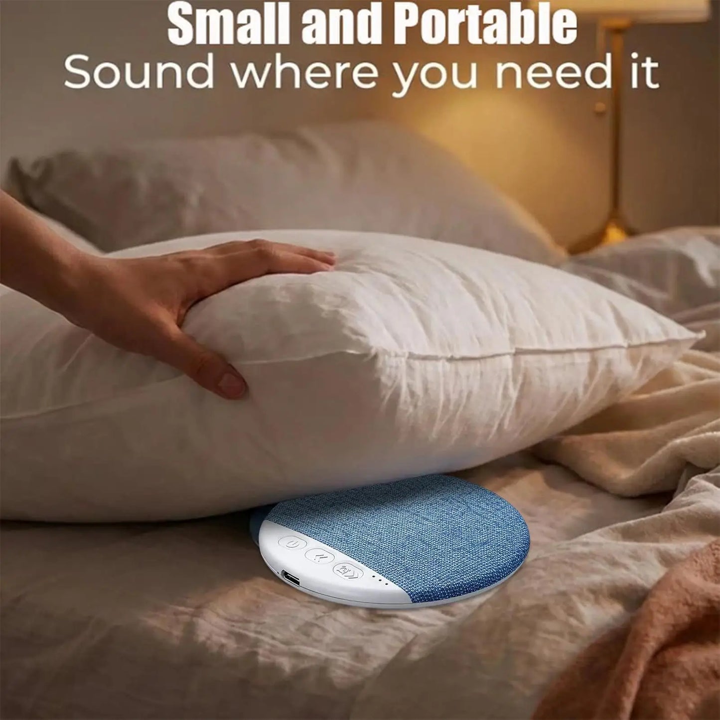Pillow Speaker Portable Headphones with White Noise Bone Conduction Under Pillow Sleep Speaker for Bed Bedroom Bedside