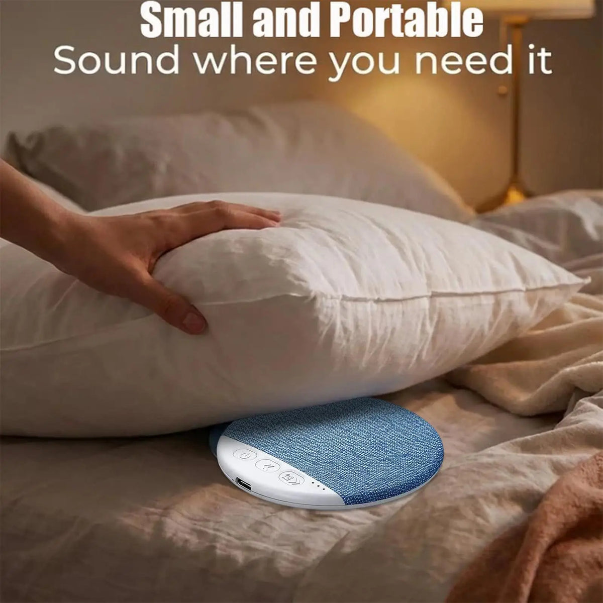 Pillow Speaker Portable Headphones with White Noise Bone Conduction Under Pillow Sleep Speaker for Bed Bedroom Bedside