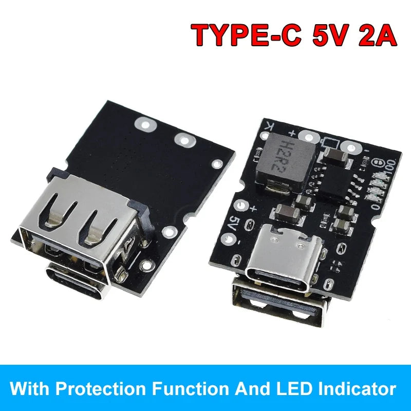 TZT Type-C /Micro USB 5V 1A 2A 3.1A Boost Converter Step-Up Power Module Mobile Power Bank Accessories With Protection