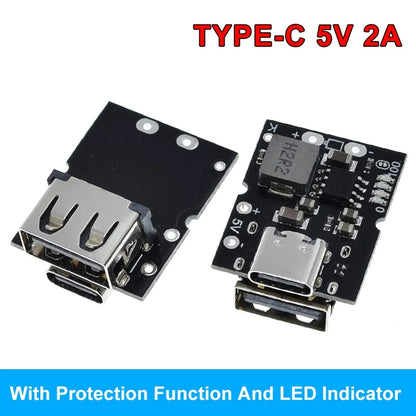 TZT Type-C /Micro USB 5V 1A 2A 3.1A Boost Converter Step-Up Power Module Mobile Power Bank Accessories With Protection