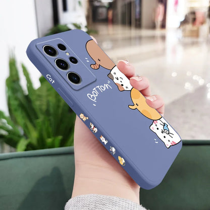 Cat Litter Phone Case For Samsung Galaxy S25 S24 S23 S22 S21 S20 Ultra Plus FE S10 Note 20 ultra 10 9 Plus Cover
