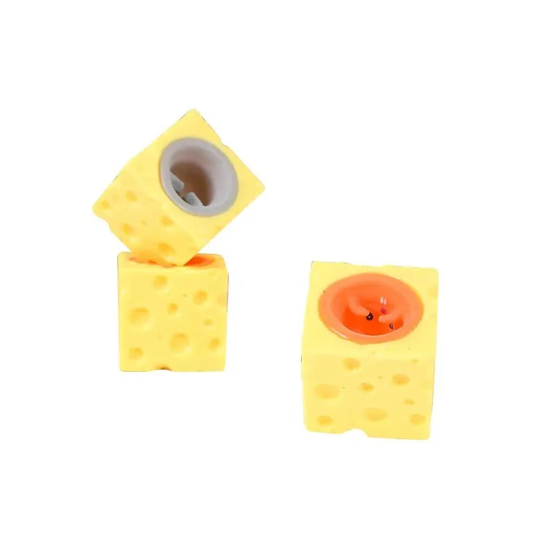 1/3 Pcs Stress-relieving Pet Cheese Mouse Squeezing Squirrel Cup Toys Decompression Fidget Antistress Sensory  Reliefing Gift