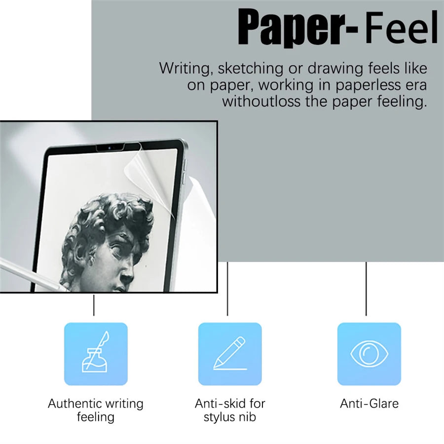 3Pcs Paper Feel Like Screen Protector For ipad Air 11 Pro 13 2024 10th 9th Generation 8 7 6 Air 5 4 Pro 11 12.9 10.5 M5 No Glass