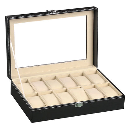 PU Leather Watch Organizer Box Watch Display Case Watch Travel Organizer Tray Watch Collection Storge Holder For Women