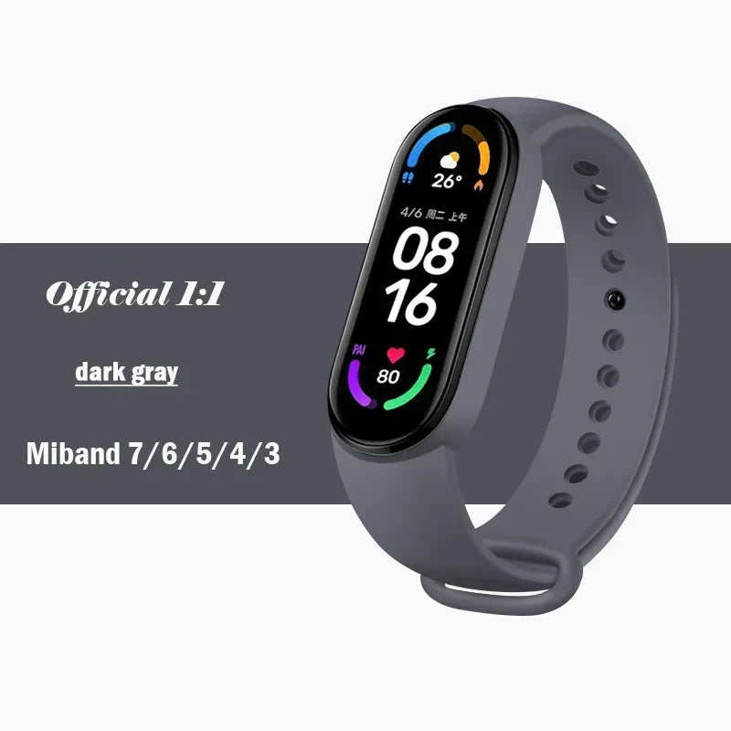 Watch Strap For Xiaomi Mi Band 7 6 5 4 3 Wristband Silicone Bracelet Wrist Straps MiBand 3/4 band5 band6 Smartwatch Accessories