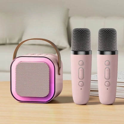 HOMEFISH K12 Karaoke Machine Portable 5.3 PA Speaker System with 1-2 Wireless Microphones Home Family Singing Children's Gifts