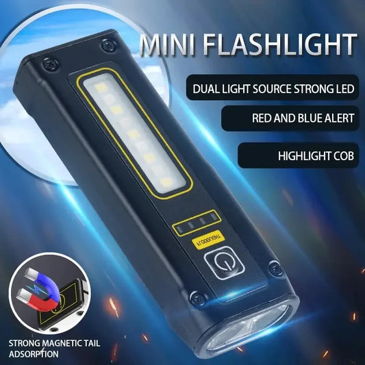 Super Bright LED NEW Design Source Work Lamp with Magnet Alarm SOS Key Chain Power Bank Waterproof Emergency Flashlight