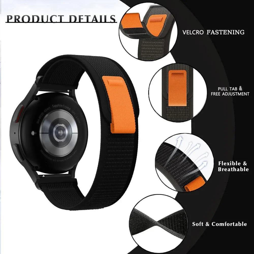Nylon Band for HaiWei Galaxy Watch 7 6 5 4 40mm 44mm Classic/Active/Gear S3 Frontier 20mm 22mm Sport Loop Strap Amazfit GTS 3 4
