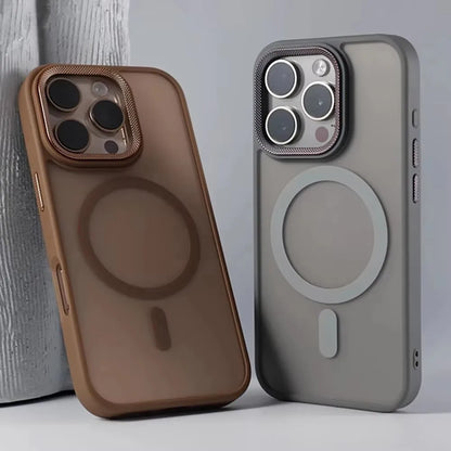 Luxury Spiricle Camera Protection Case for iPhone 15 16 Pro Max 16 Magsafe Cases for iPhone 14 12 11 13 17 Pro Max Matte Cover