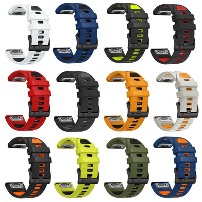 QuickFit 22mm 26mm Fenix8 Watch Band For Garmin Fenix E 8 47mm 51mm 7 7X 6 6X/Epix Pro/Enduro 3 Two-Tone Silicone Strap Bracelet