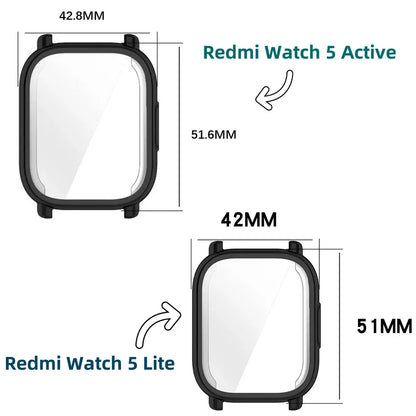 TPU All-inclusive Case for Redmi Watch 5 / 5 Lite / 5 Active Soft TPU Plating Protector Watch Cover Suit for Redmi Watch