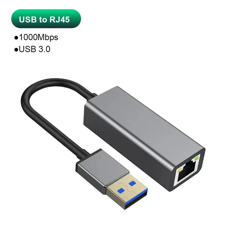 1000Mbps USB Type C Ethernet Adapter RJ45 Network Card for MacBook PC Windows XP 7 Internet Cable Lan USB for Android