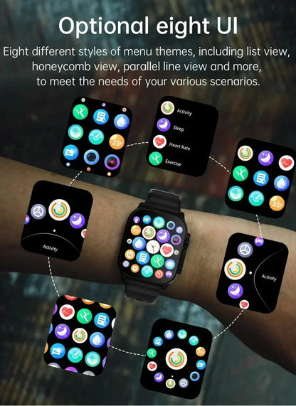 LAXASFIT Smartwatch Bluetooth Talk Smartwatch Message Alert Heart Rate Monitor Sports Watch for Android IOS Men Women