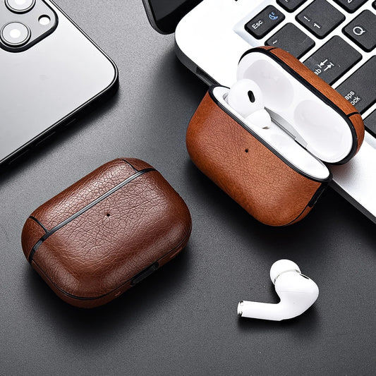 For Airpods Pro 3 Case Leather Business Earphone Case Headset Shell Headphone Cover For AirPod 4 3 Pro 2nd Gen USB C