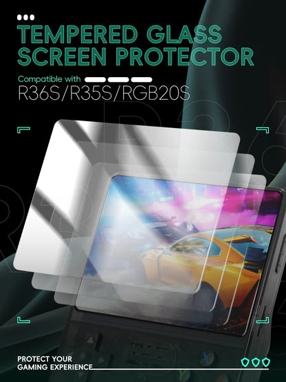 Data Frog 2/3/5/10/15pcs Tempered Glass Film For R36S 3.5 Inch Game Console Screen Protector Cover Film For R35S Game Handheld