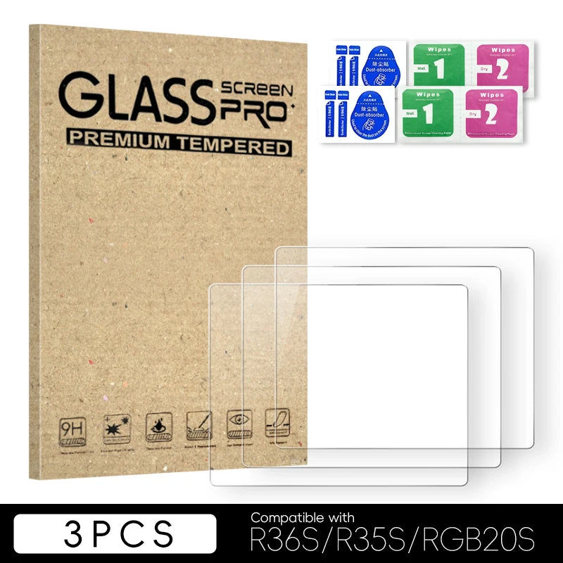 Data Frog 2/3/5/10/15pcs Tempered Glass Film For R36S 3.5 Inch Game Console Screen Protector Cover Film For R35S Game Handheld